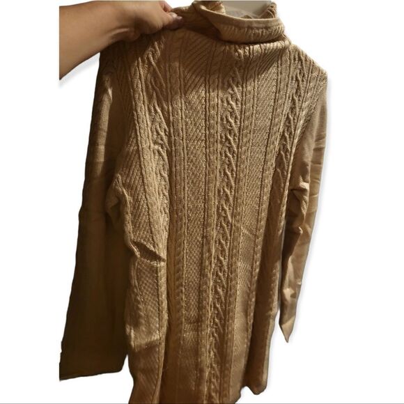 NWT CEASIKERY Cowl Neck Long Slim Fitted Cable Knit Sweater - Picture 5 of 6